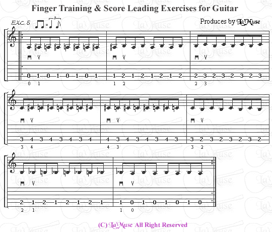 ラミューズの音楽帳第１集ギタリストの為の為のフィンガー・トレーニングと<br>
スコアー・リーディング エキササイズ  5の画像